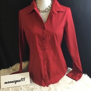 Talbots Stretch Button Top